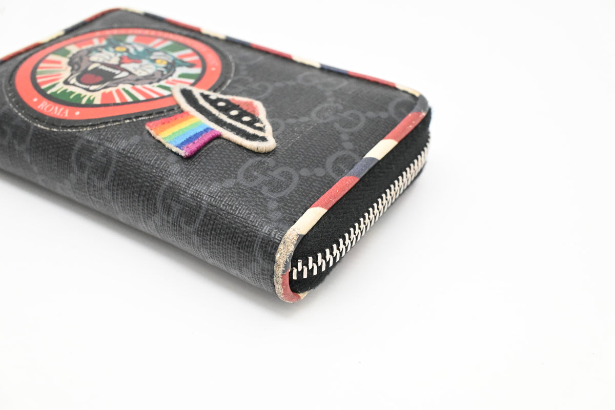 Gucci Via Dei Condotti 8 Coin Case in Black Canvas