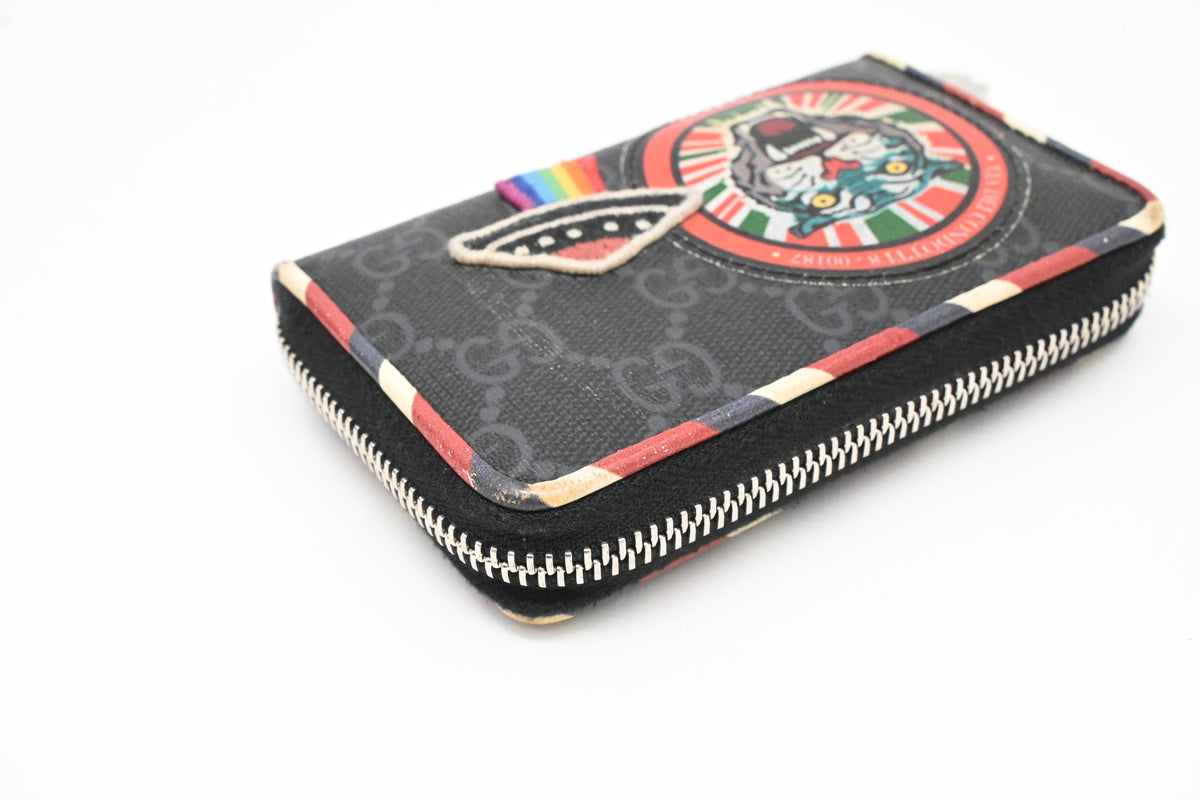 Gucci Via Dei Condotti 8 Coin Case in Black Canvas