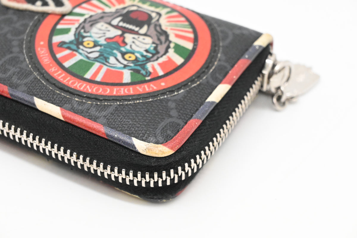 Gucci Via Dei Condotti 8 Coin Case in Black Canvas
