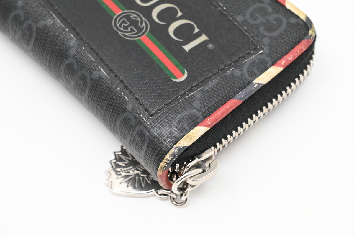 Gucci Via Dei Condotti 8 Coin Case in Black Canvas