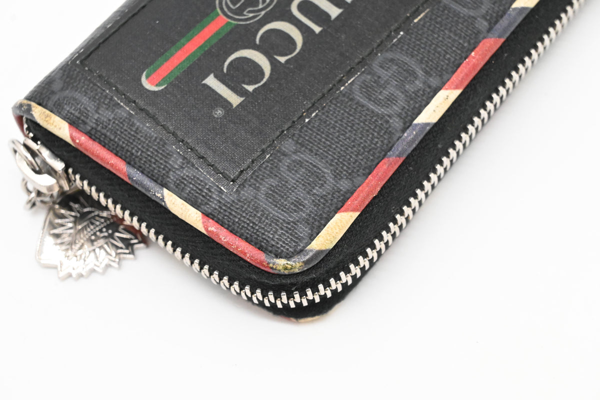 Gucci Via Dei Condotti 8 Coin Case in Black Canvas