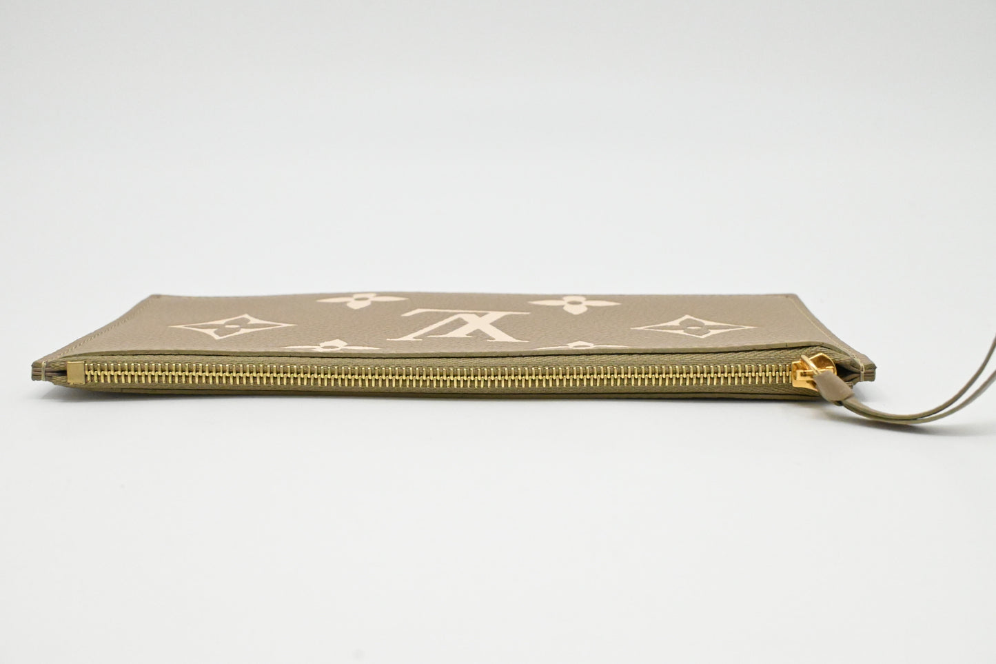 Louis Vuitton Felicie Pouch in Green and Beige Bicolor Empreinte Leather