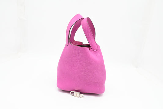 Hermes Picotin Lock 18 in Clemence Pink Leather
