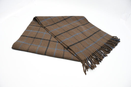 Dior Scarf in Brown Checked Wool