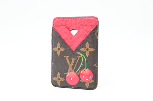 Louis Vuitton Magnetic Card Holder in Cherry Monogram Canvas