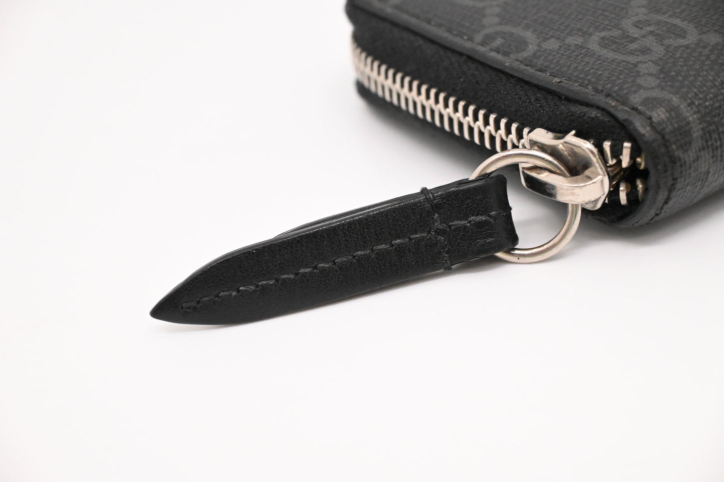 Gucci Wolf Zippy Coin Case in Black GG Coated Canvas
