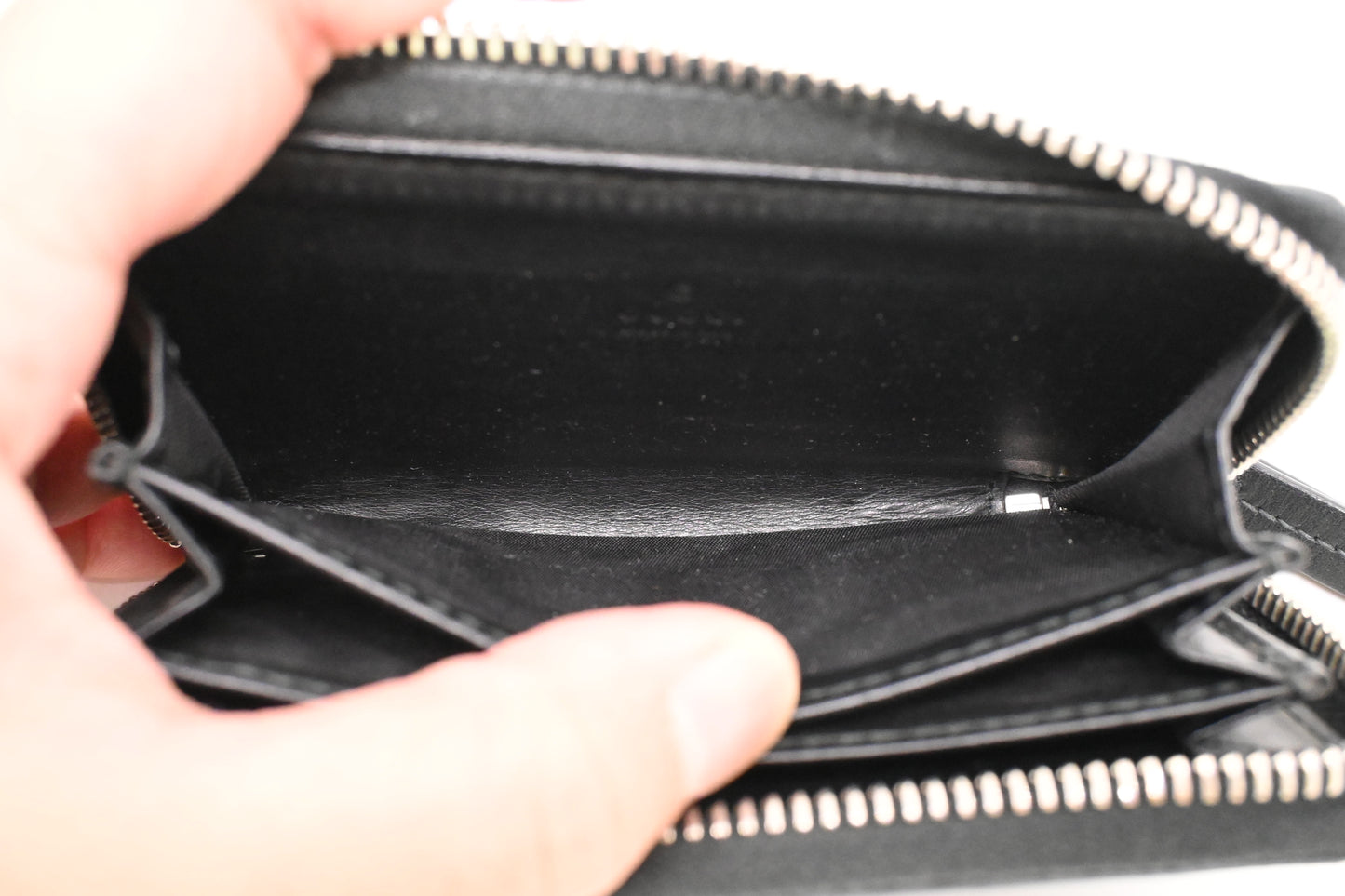 Gucci Wolf Zippy Coin Case in Black GG Coated Canvas