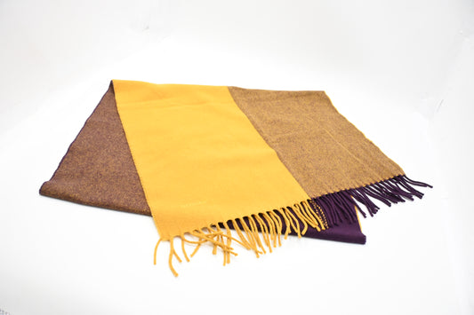 Hermes Scarf in Yellow and Purple Cashmere