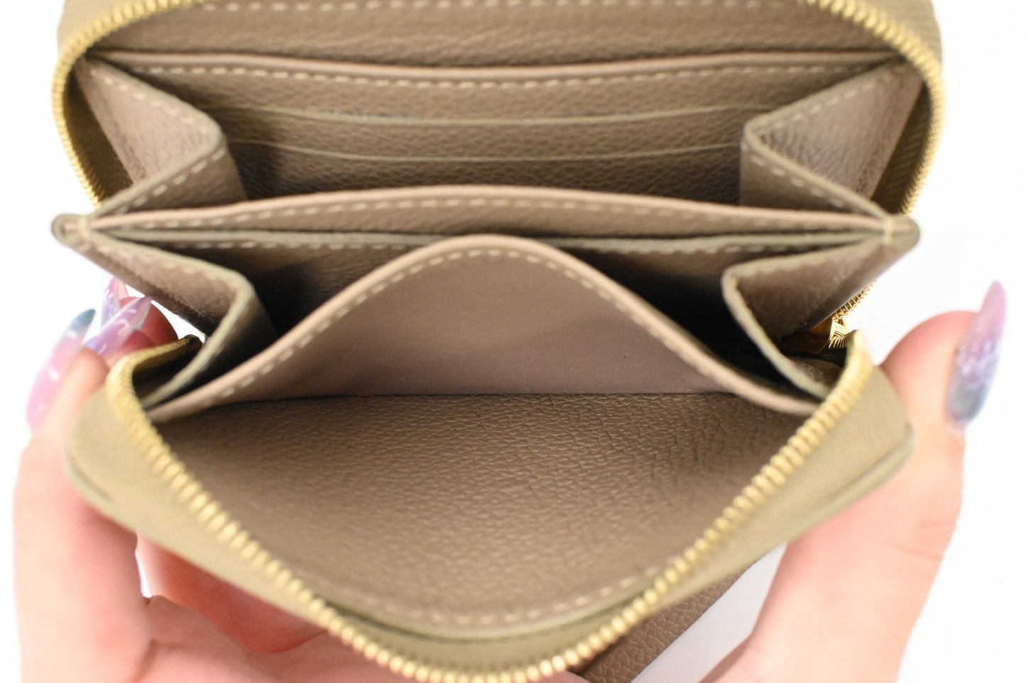 Louis Vuitton Bicolor Zippy Wallet in Olive Green Leather