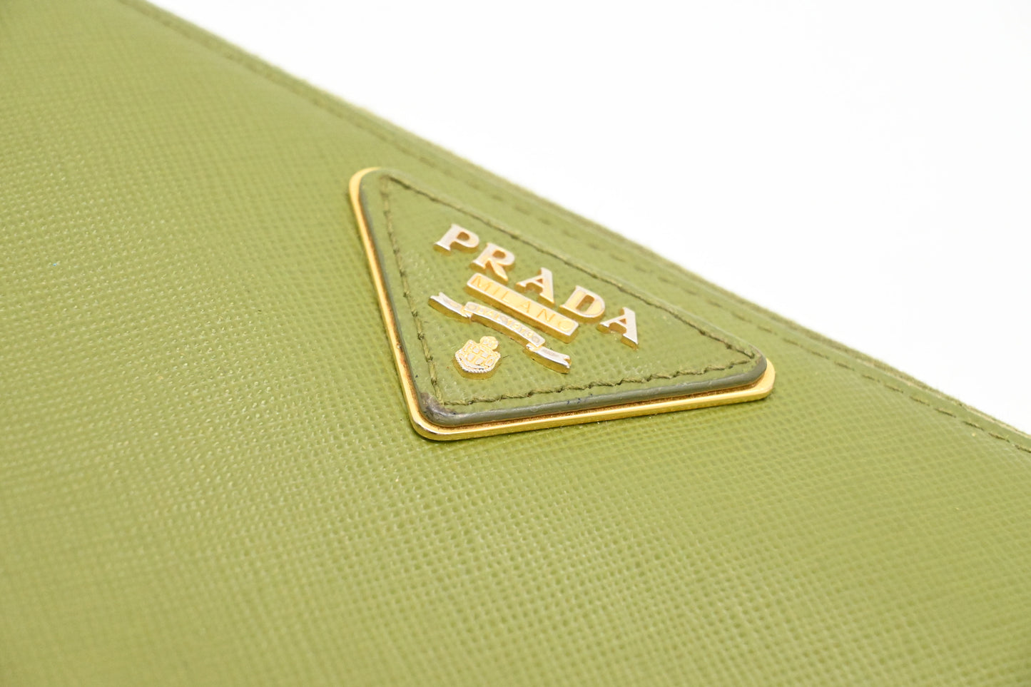 Prada Zippy Wallet in Green Leather
