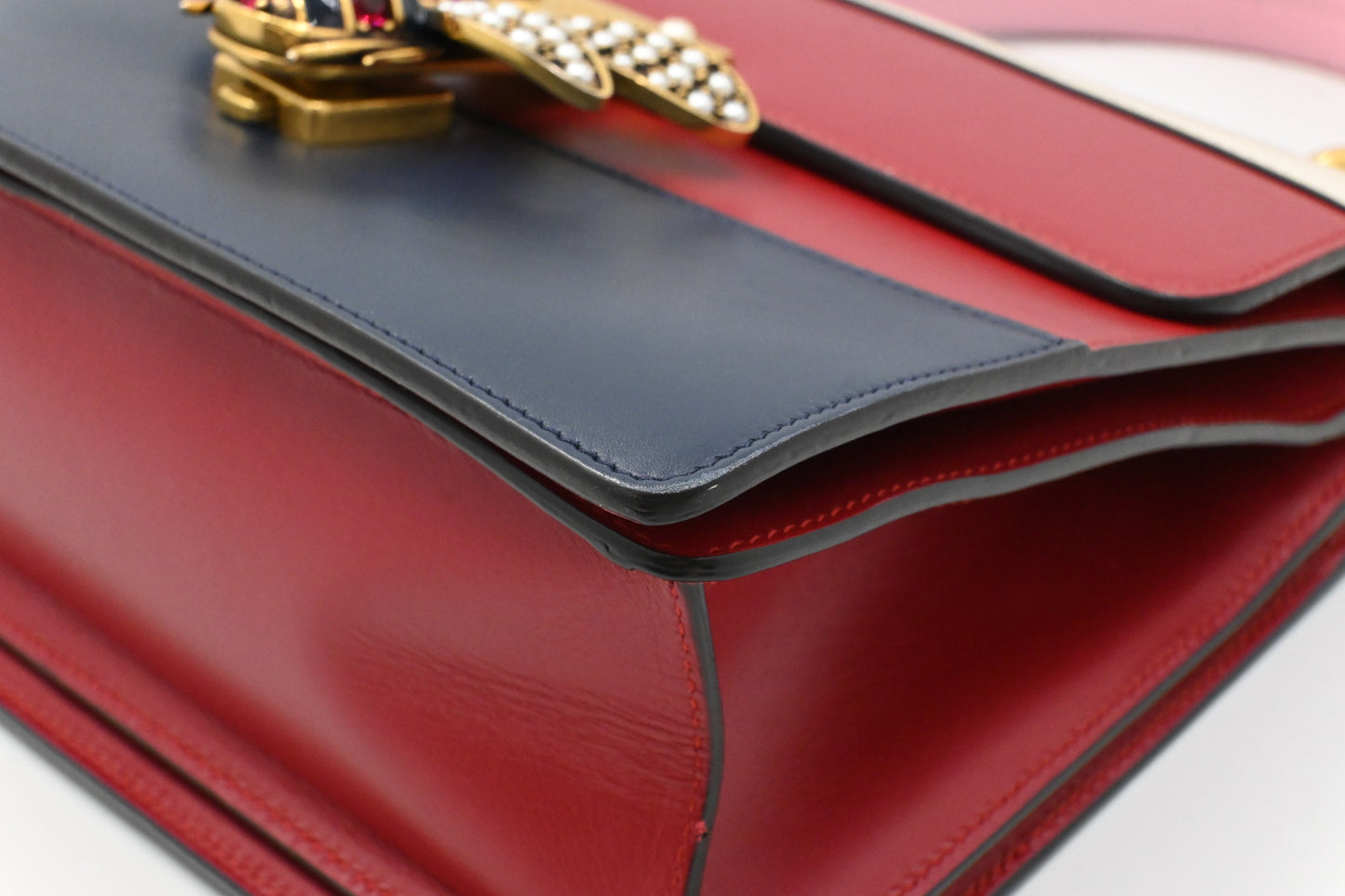 Gucci Queen Margaret Shoulder Bag in Red, White, and Blue Leather