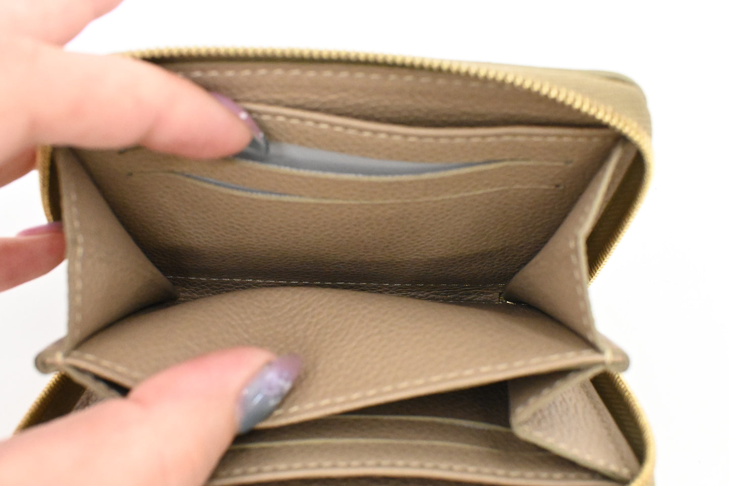 Louis Vuitton Bicolor Zippy Wallet in Olive Green Leather