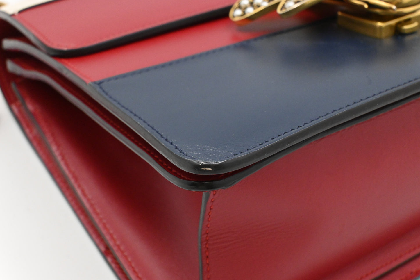 Gucci Queen Margaret Shoulder Bag in Red, White, and Blue Leather