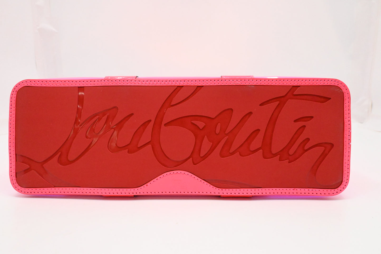 Louboutin Small Cabata in Pink Flourescent Vinyl