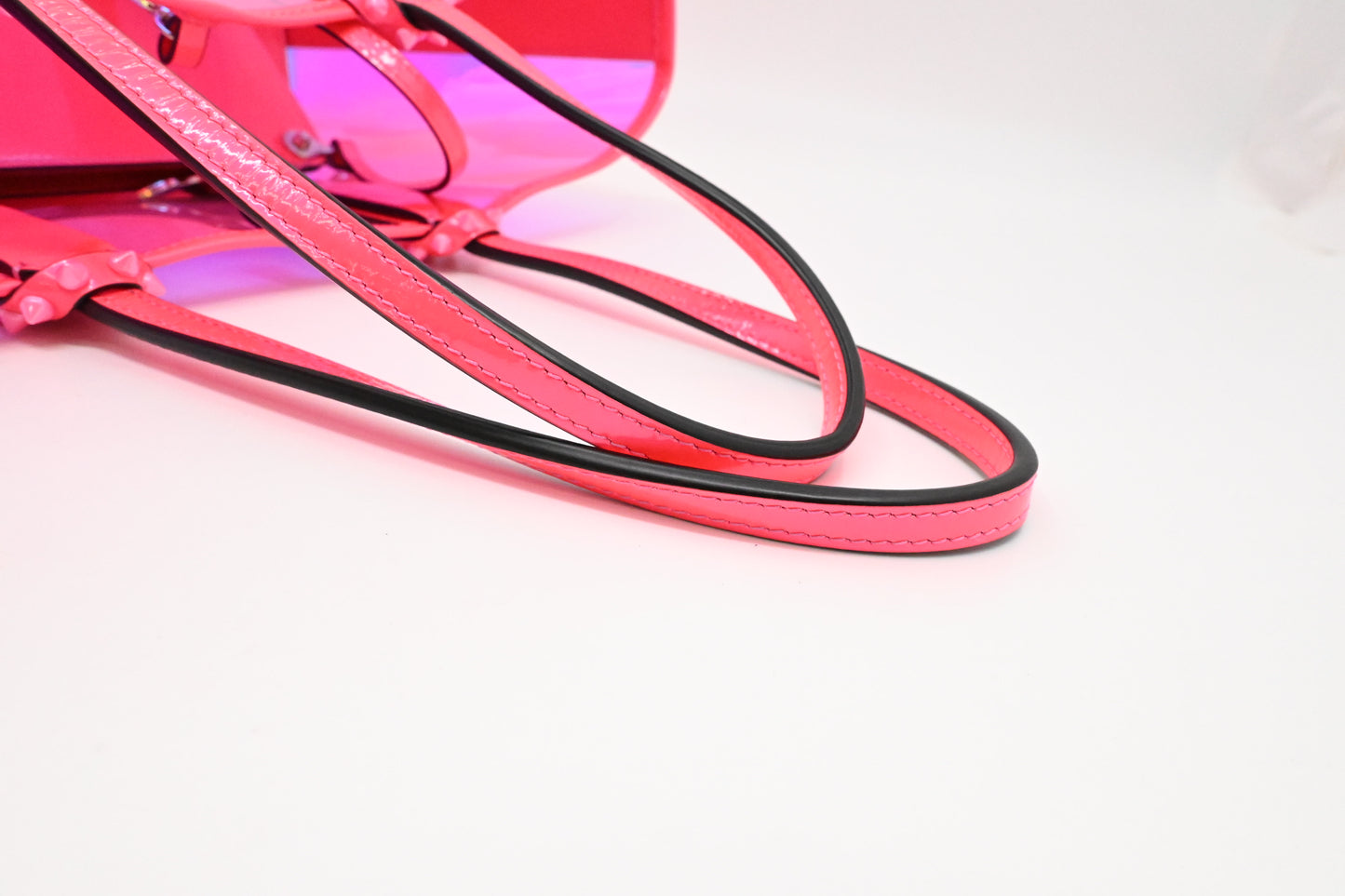 Louboutin Small Cabata in Pink Flourescent Vinyl