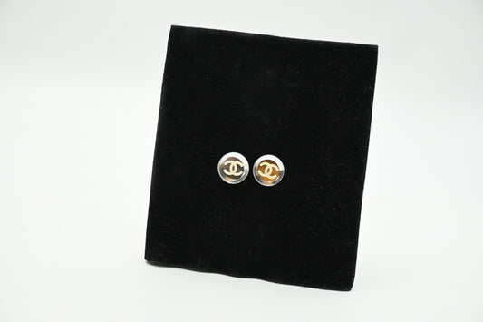 Chanel Clear CC Stud Earrings