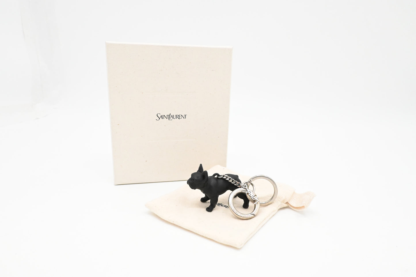 YSL Saint Laurent French Bulldog Key Charm