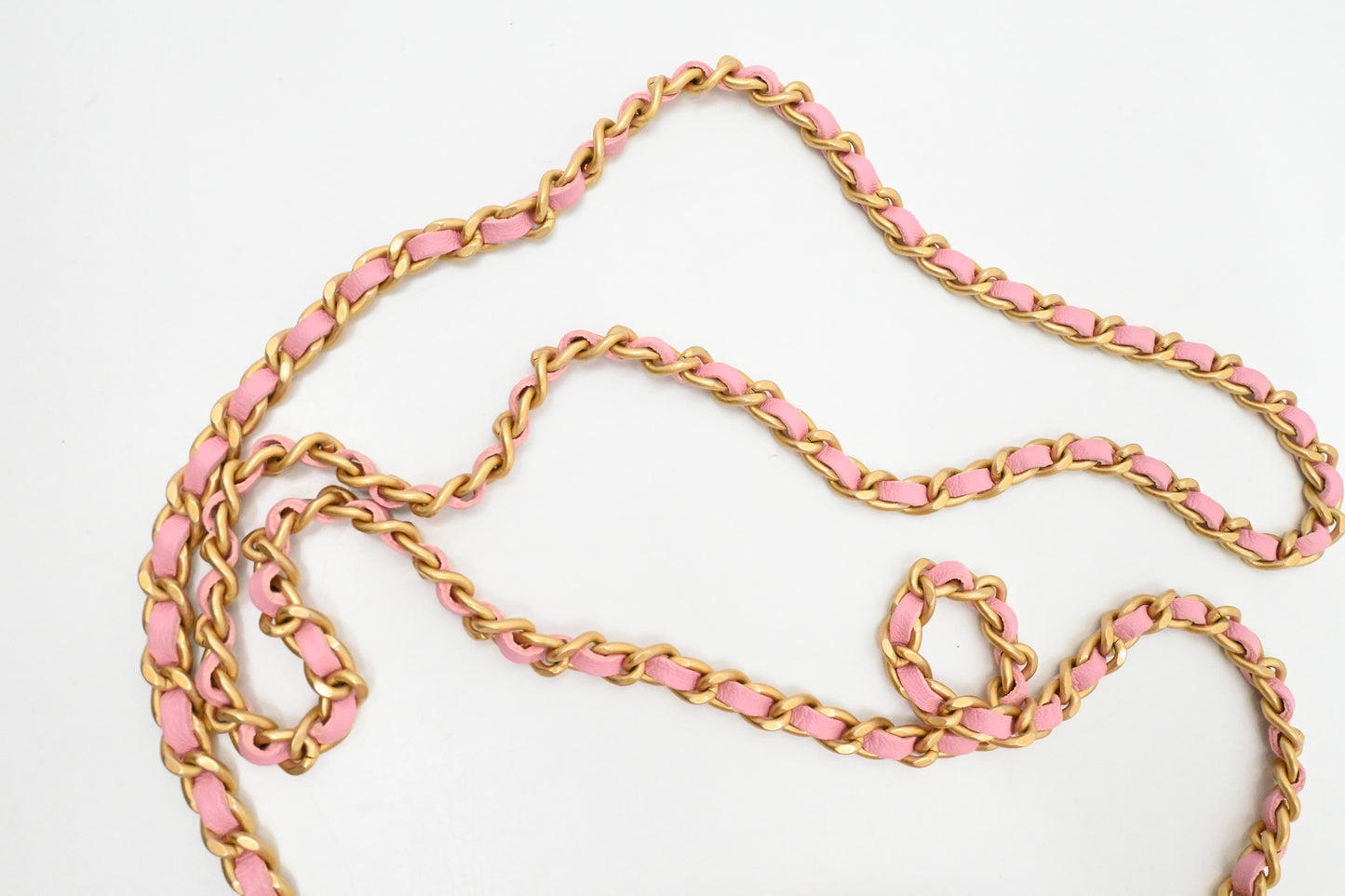 Chanel Top Handle Chain Crossbody Bag in Pink Matelassé Leather