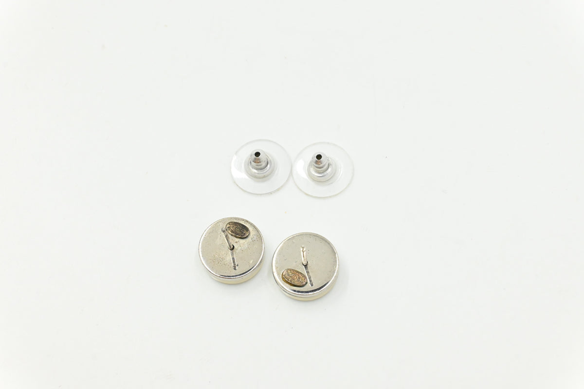 Chanel Clear CC Stud Earrings