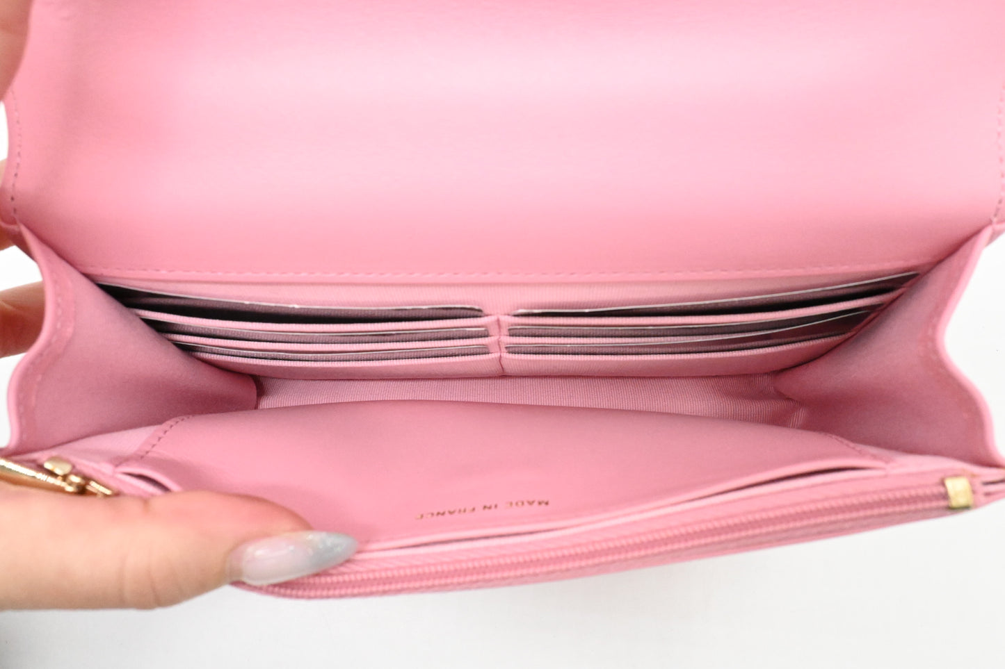 Chanel Top Handle Chain Crossbody Bag in Pink Matelassé Leather