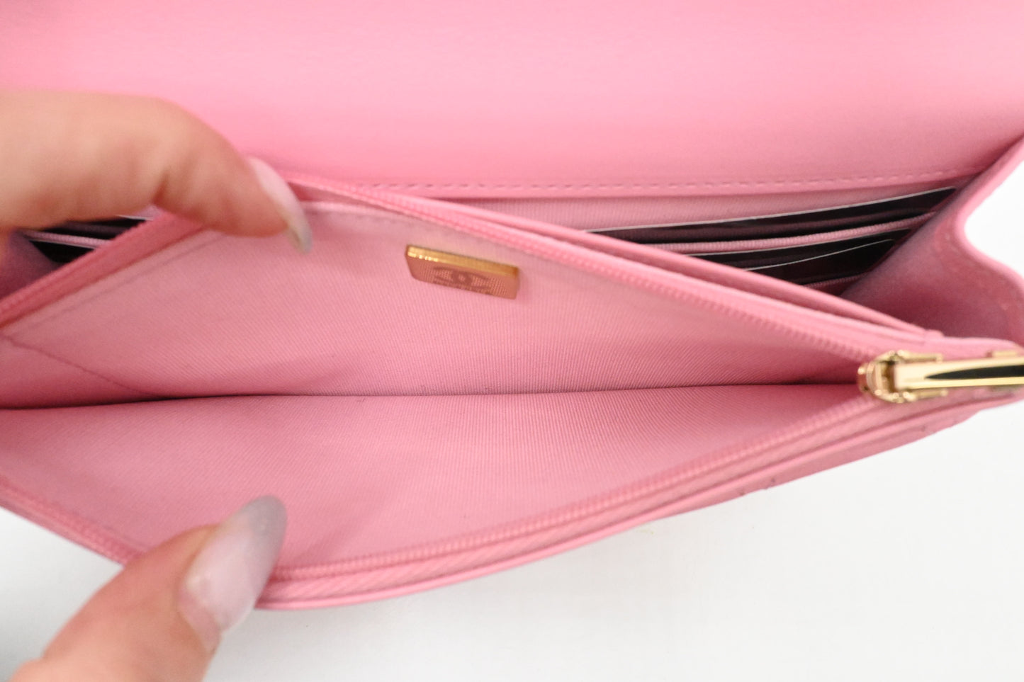 Chanel Top Handle Chain Crossbody Bag in Pink Matelassé Leather