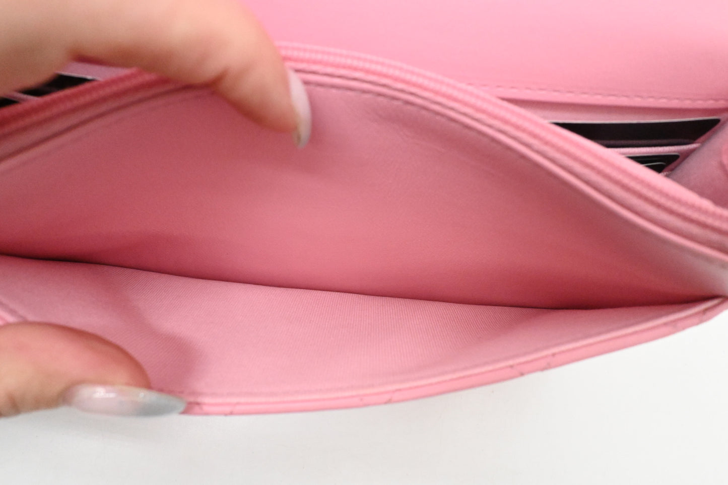 Chanel Top Handle Chain Crossbody Bag in Pink Matelassé Leather
