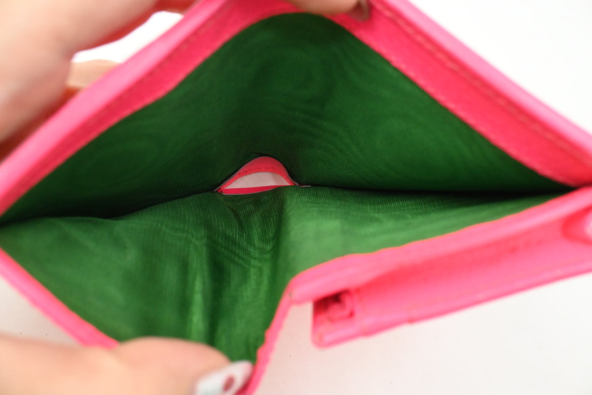 Gucci Card Case Wallet in Fluorescent Pink Floral Canvas