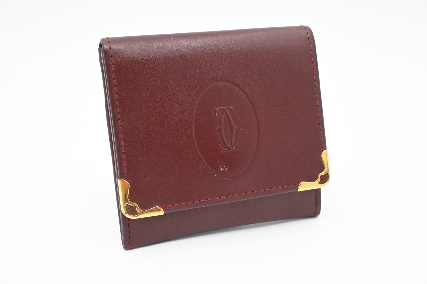 Cartier Coin Case in Burgundy Leather