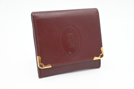 Cartier Coin Case in Burgundy Leather