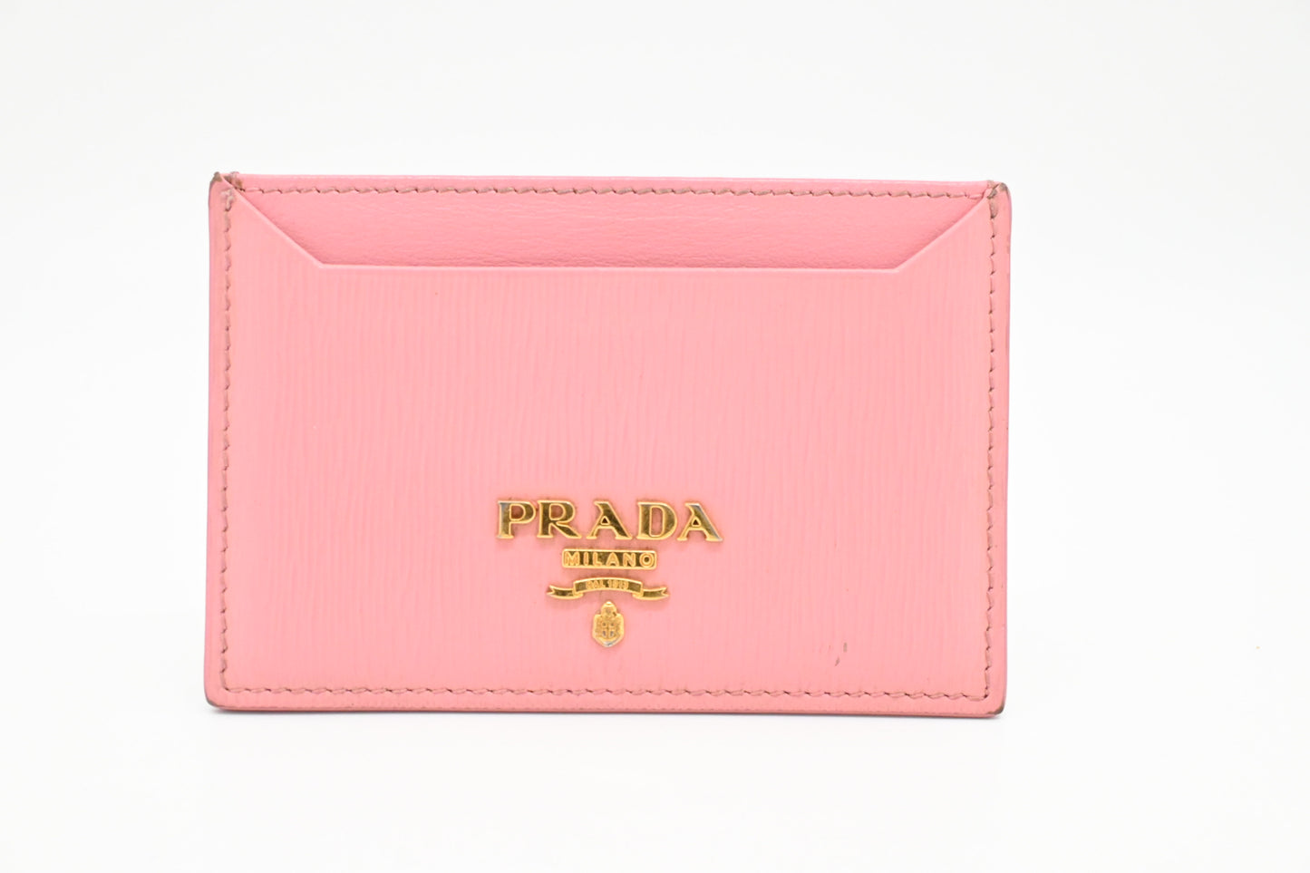 Prada Card Holder in Pink Leather