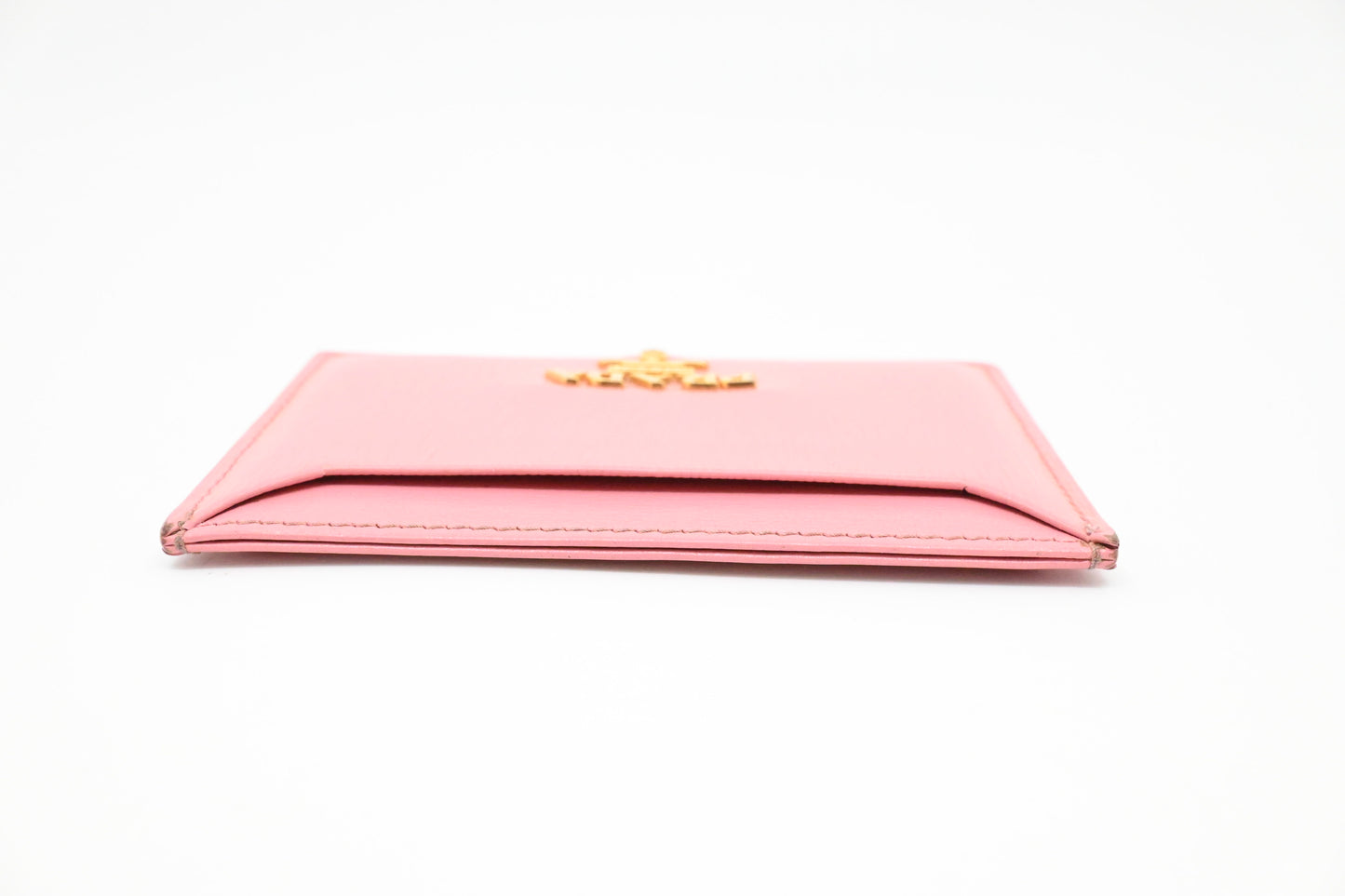 Prada Card Holder in Pink Leather
