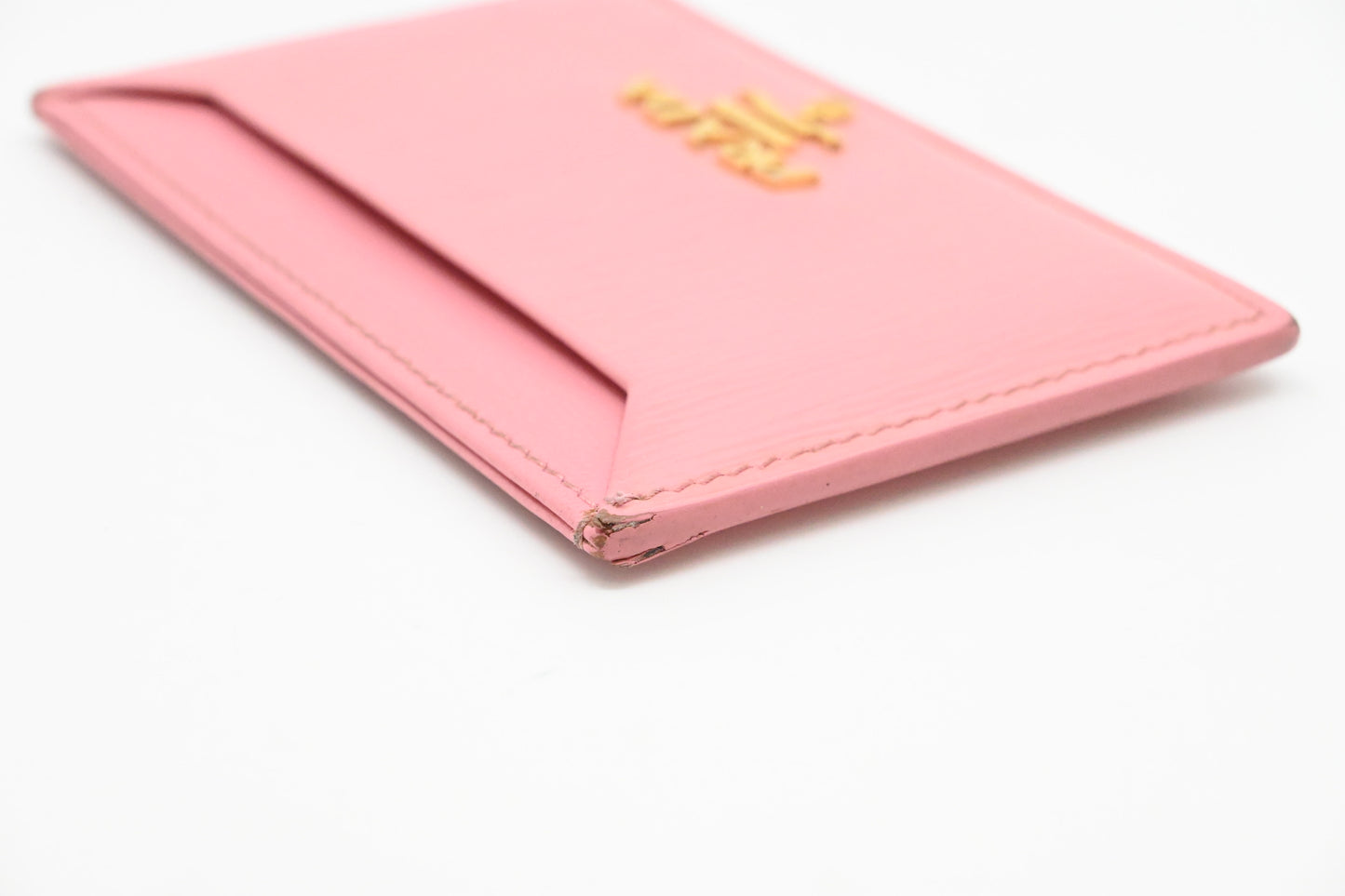 Prada Card Holder in Pink Leather