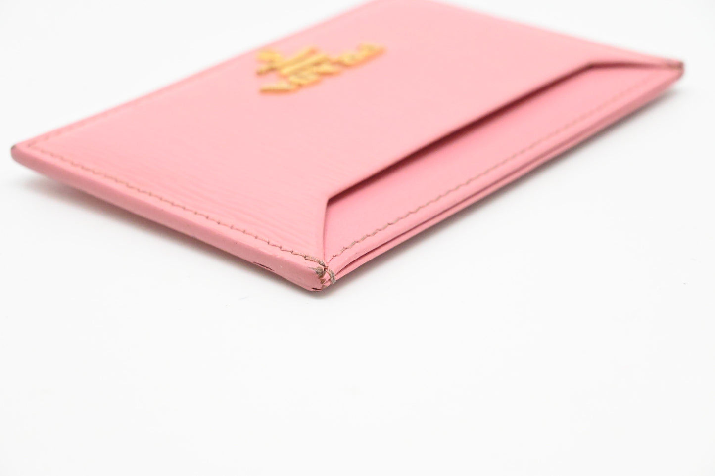 Prada Card Holder in Pink Leather