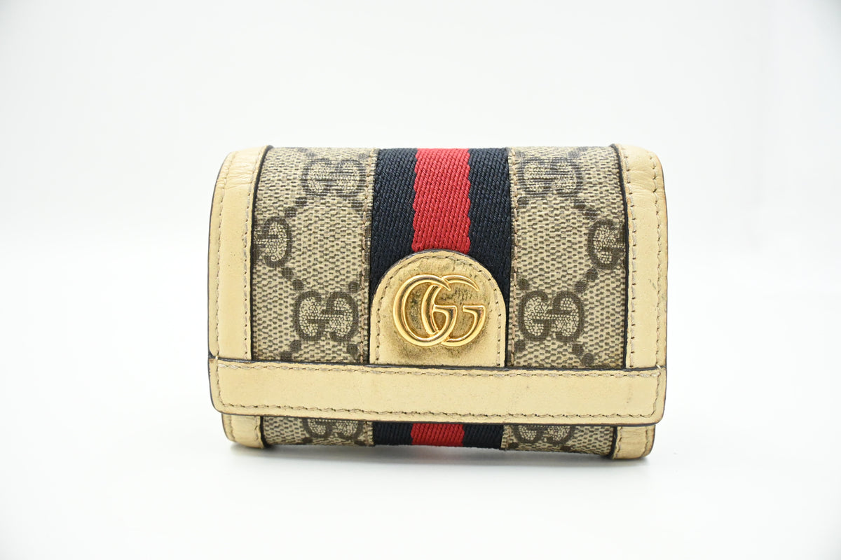 Gucci Ophidia Compact Wallet in GG Supreme Canvas