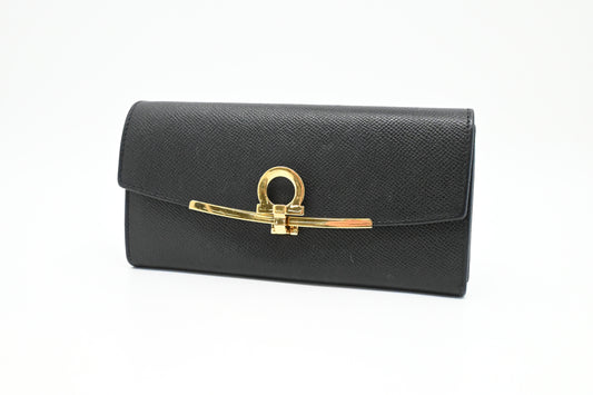Ferragamo Wallet in Black Leather