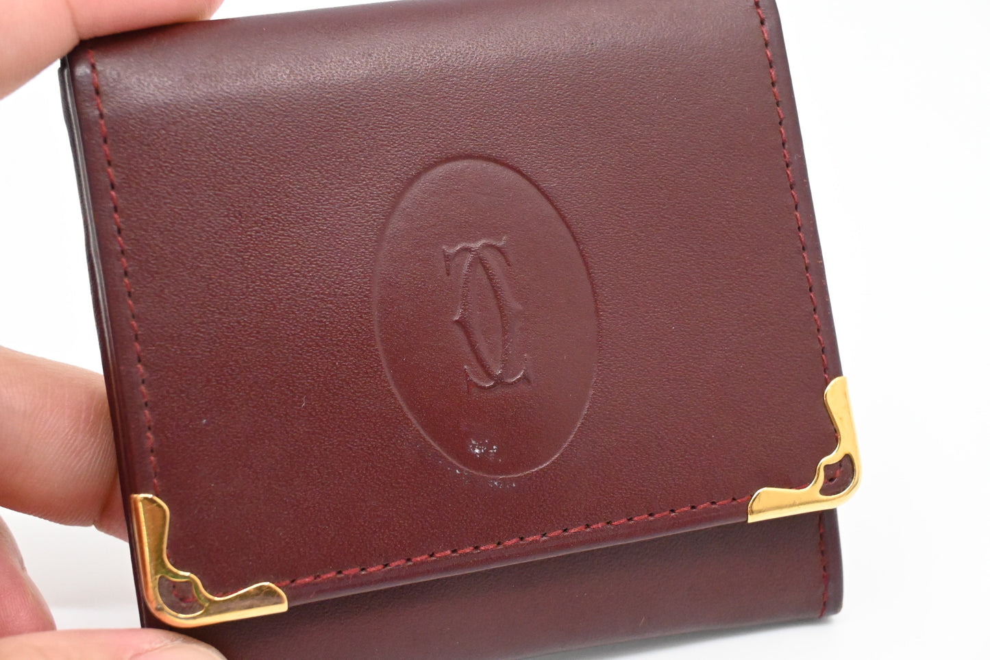 Cartier Coin Case in Burgundy Leather