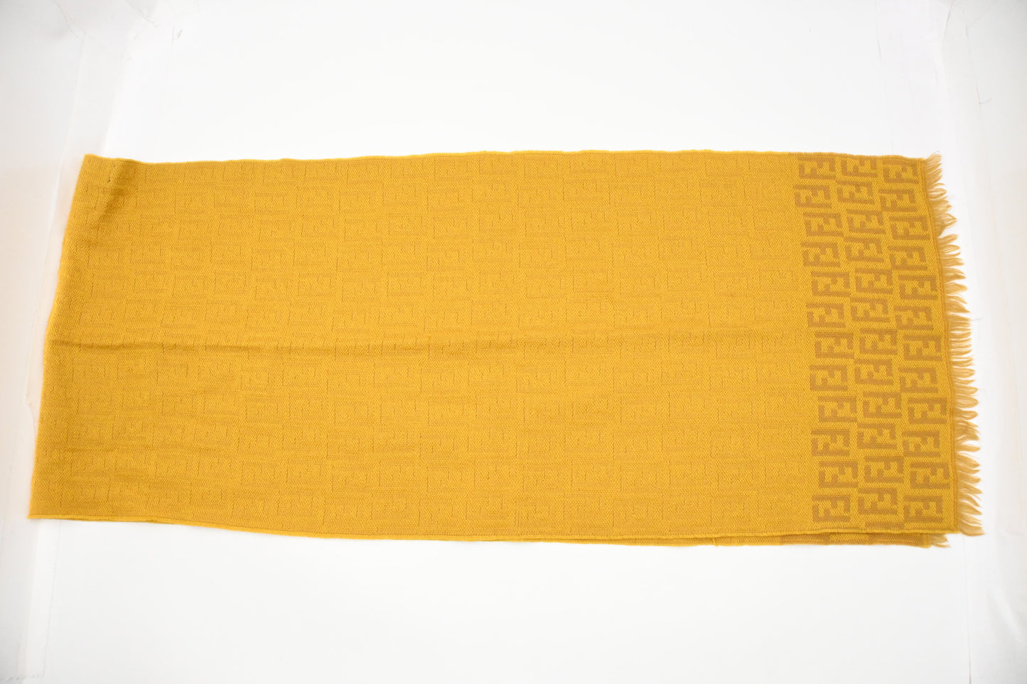Fendi Scarf in Mustard Yellow Wool