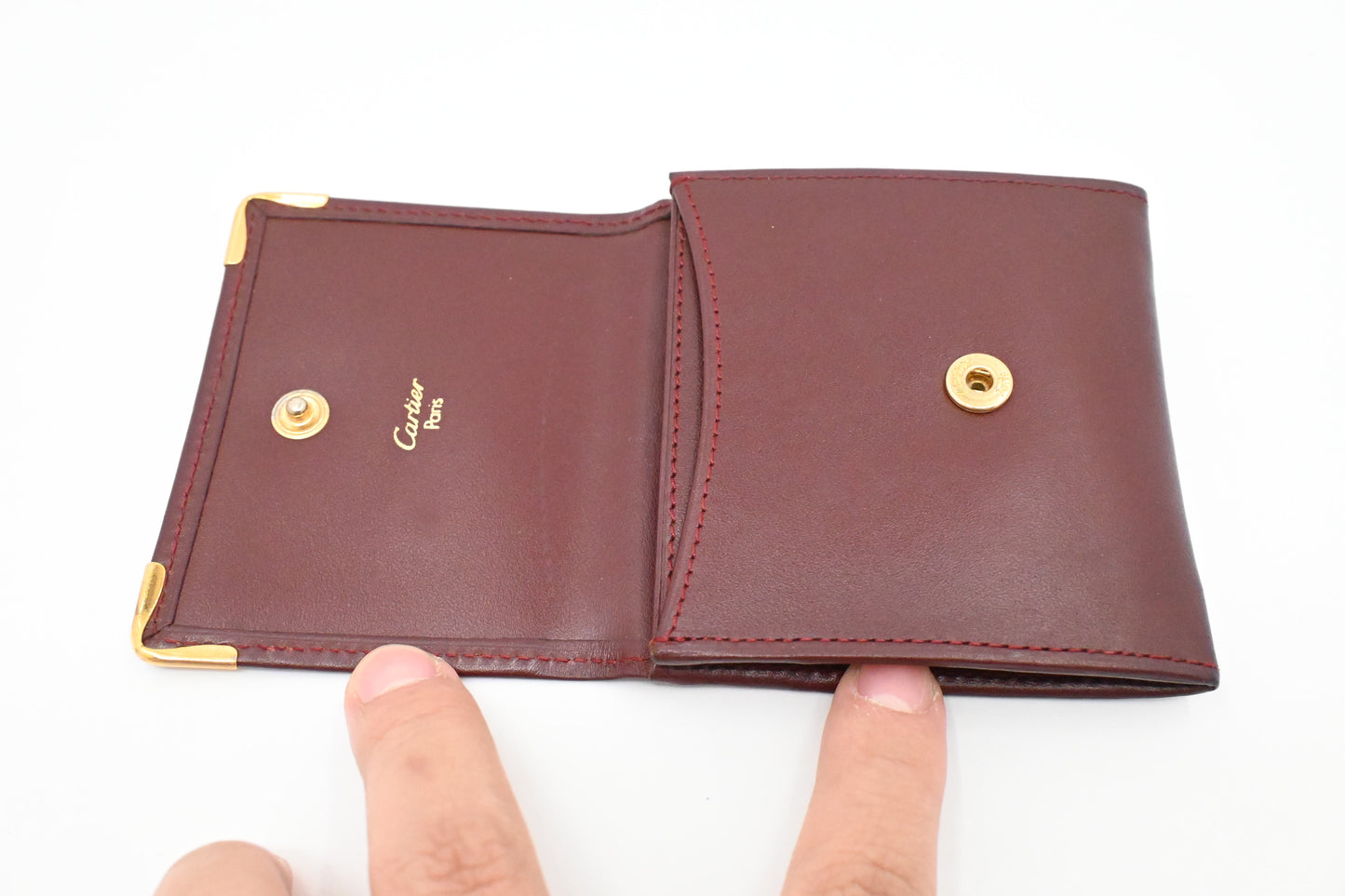 Cartier Coin Case in Burgundy Leather