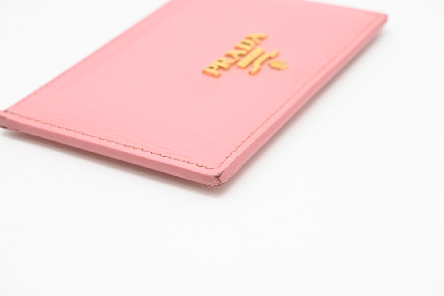Prada Card Holder in Pink Leather