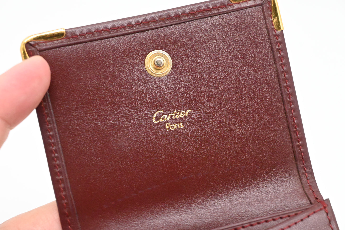 Cartier Coin Case in Burgundy Leather