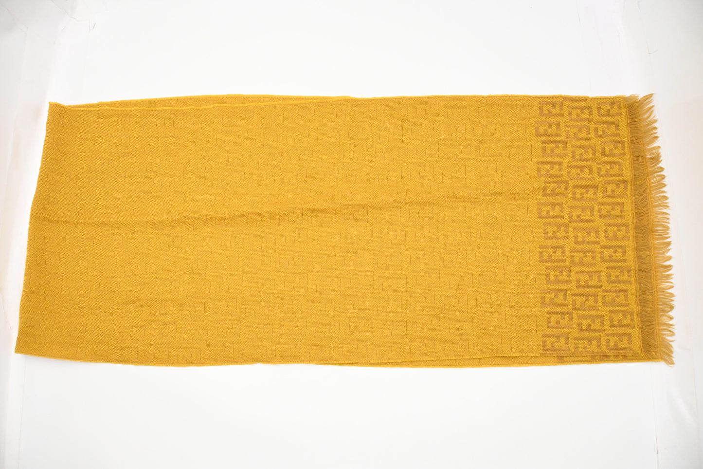 Fendi Scarf in Mustard Yellow Wool