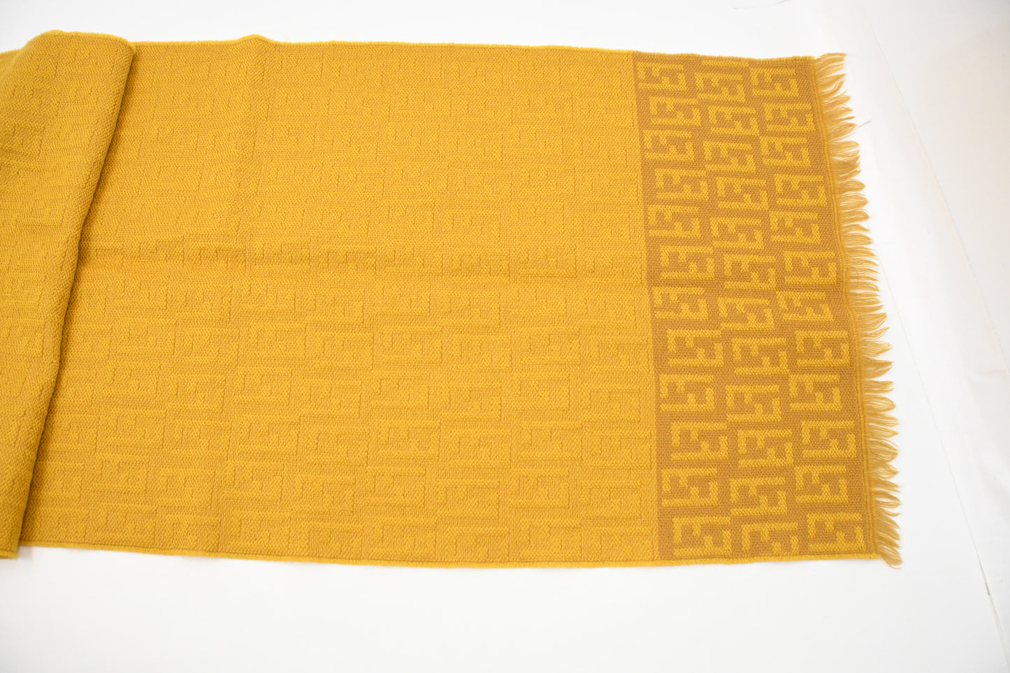 Fendi Scarf in Mustard Yellow Wool