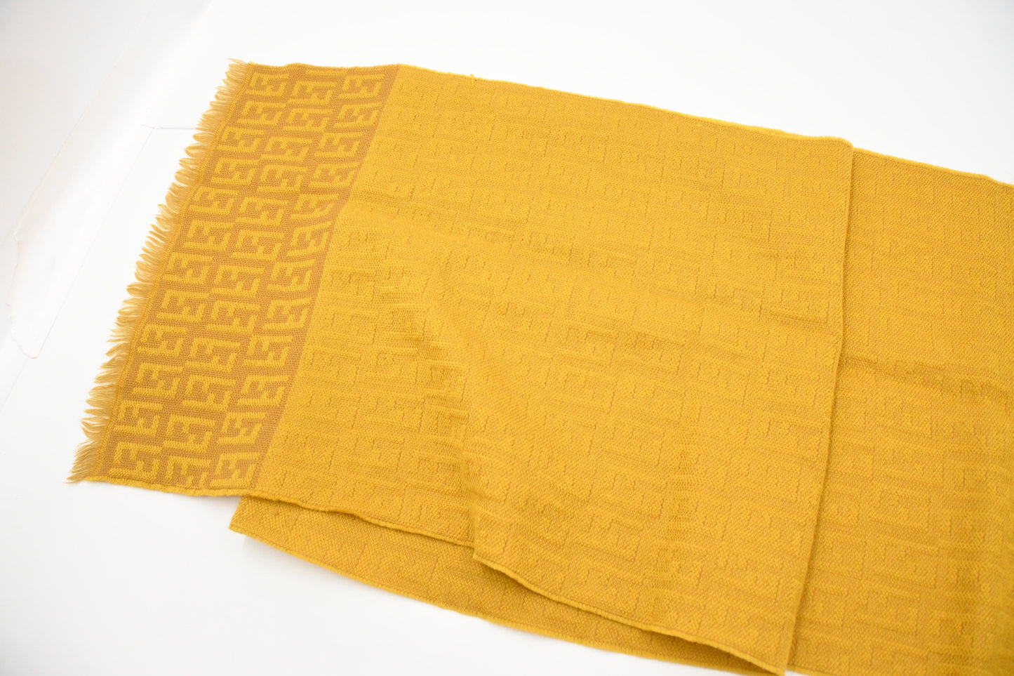 Fendi Scarf in Mustard Yellow Wool