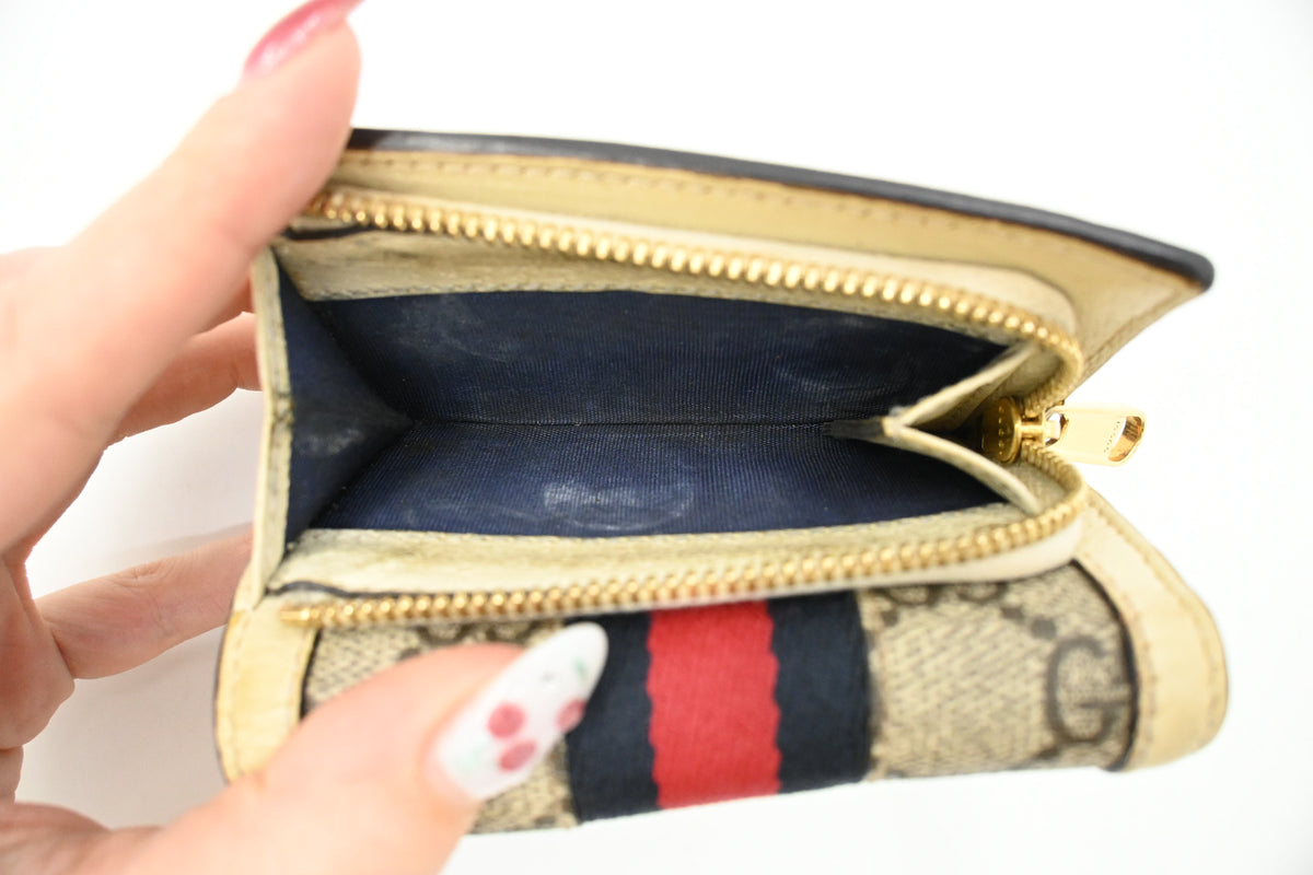 Gucci Ophidia Compact Wallet in GG Supreme Canvas