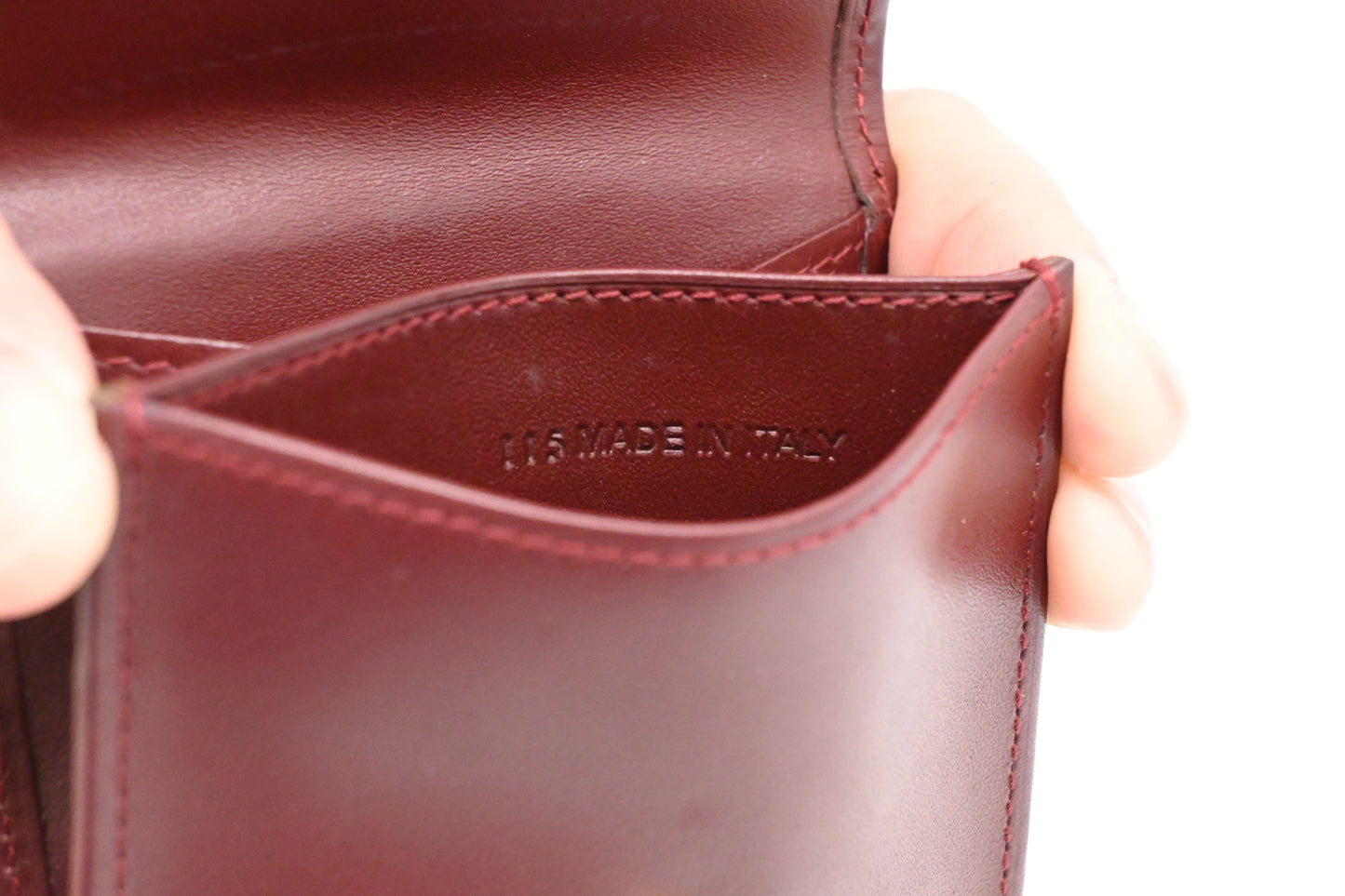 Cartier Coin Case in Burgundy Leather