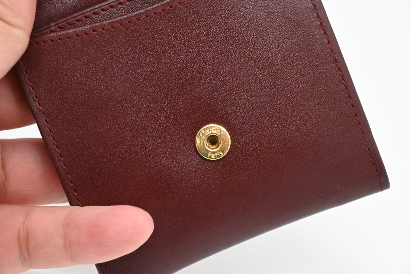 Cartier Coin Case in Burgundy Leather