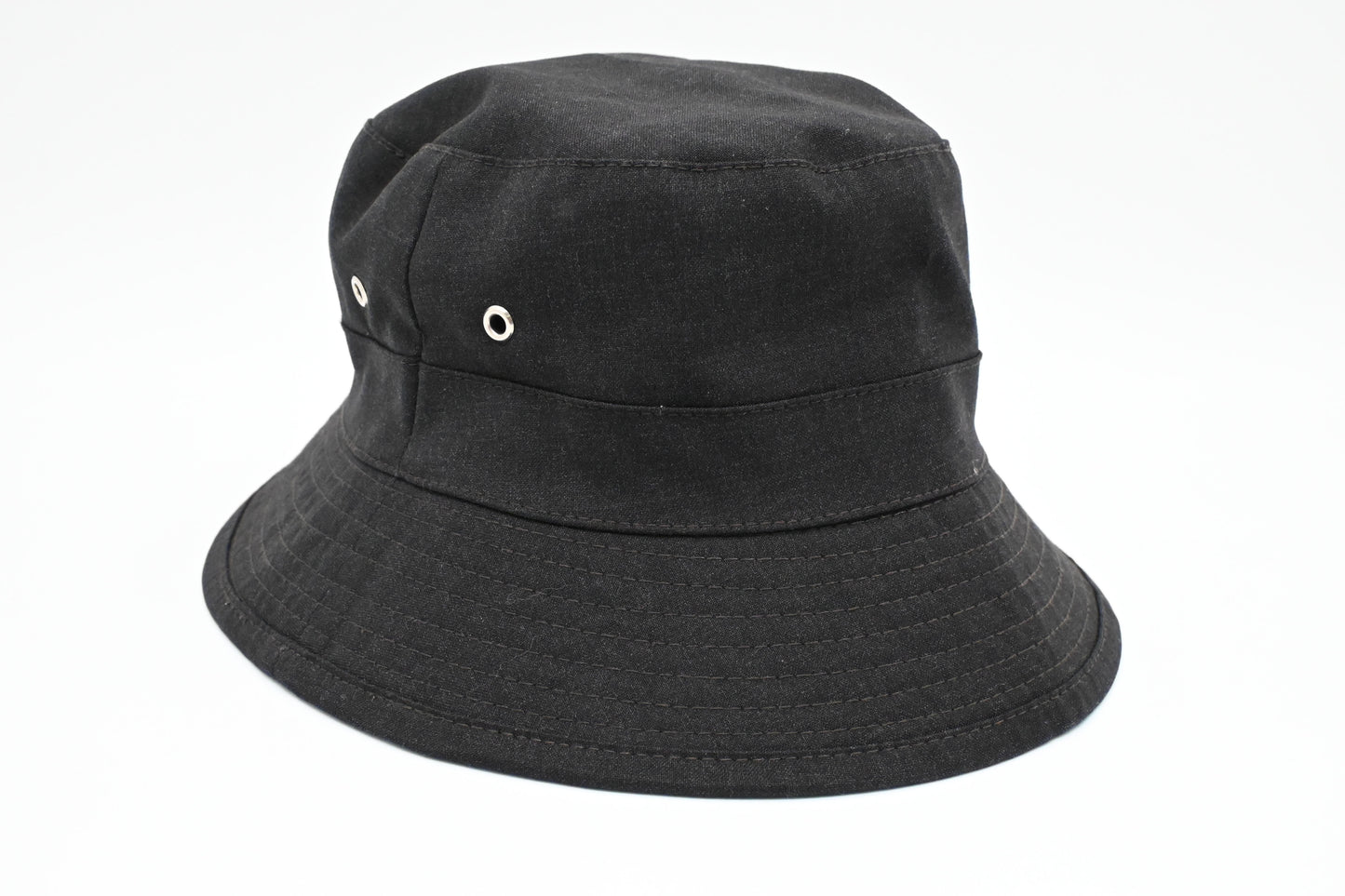 Hermes Bucket Hat in Black Cotton and Wool