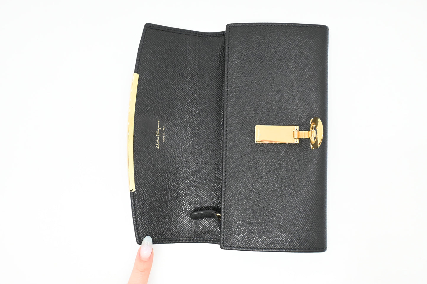 Ferragamo Wallet in Black Leather