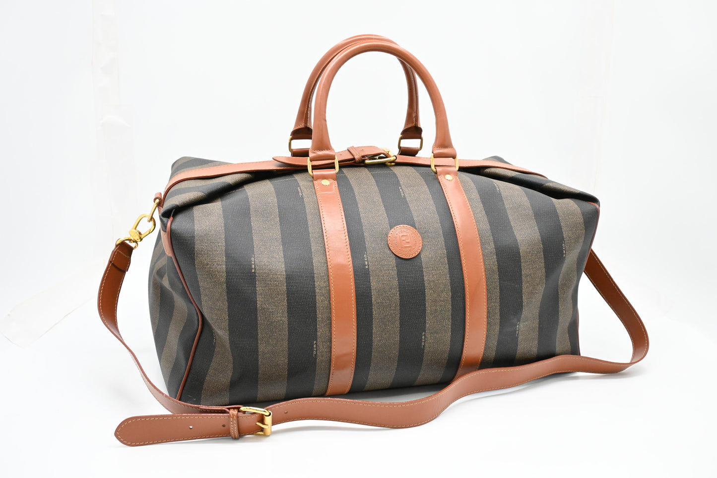 Fendi Travel Bag in Stripped Pequin Canvas