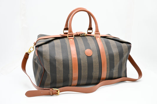 Fendi Travel Bag in Stripped Pequin Canvas